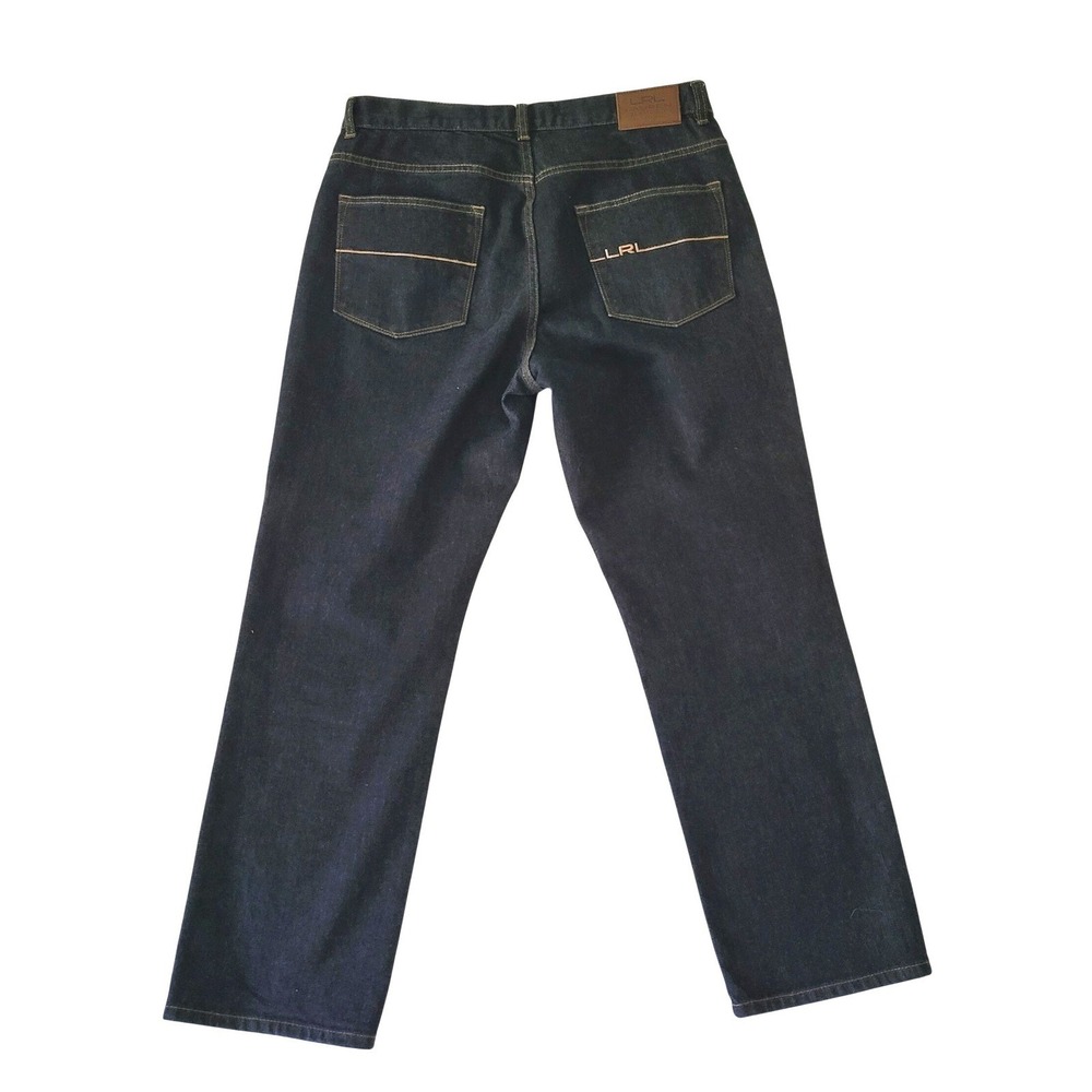 Lauren Ralph Lauren Straight Jeans Womens 12 Blue Dark Wash Stretch High Rise
